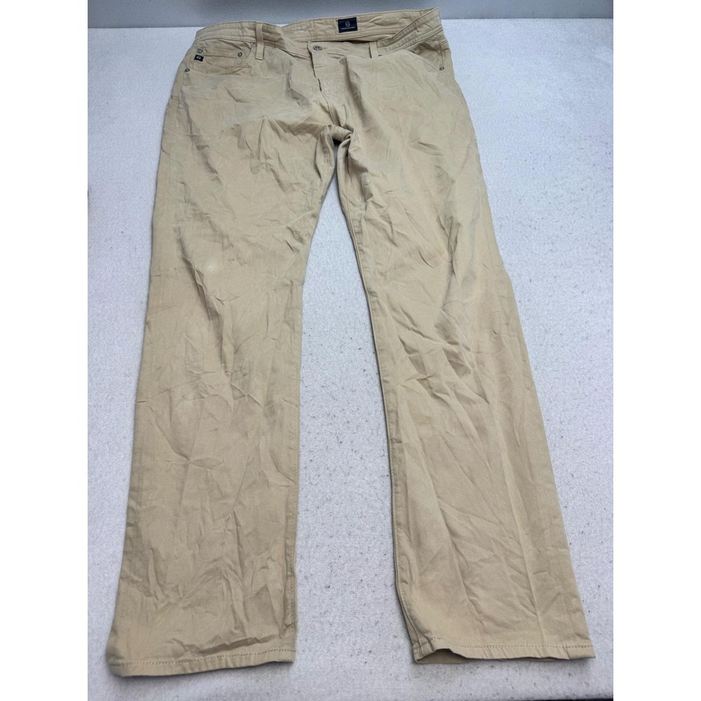 AG Adriano Goldschmied The Everett Pants Mens 40x32 Beige Stretch Chino Slim